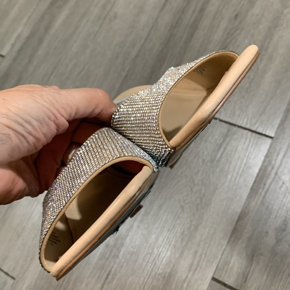 Steve Madden Nude Rhinestone Slip-On Heeled Sandals size 11 - Picture 3 of 9